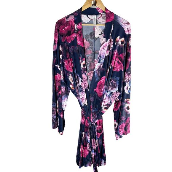 Cacique Dark Florals Soft Sleep Loungewear Robe Size Plus Size 26 - Picture 1 of 7